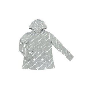 Champion Gray Logo Print Hoodie Size M